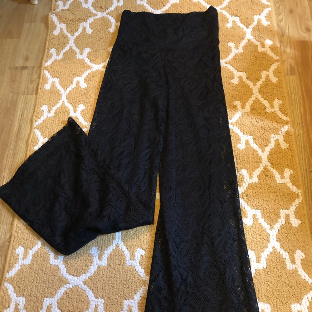 Black lace dress pants